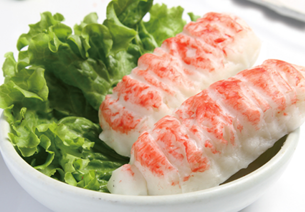 Imitation surimi lobster tail